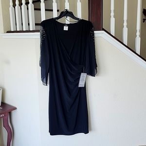 MSK Womens Black Embellished Cold Shoulder Dress L